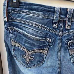 Rock Revival Charlotte Skinny Jeans Size 27 Bling Sequin Pockets